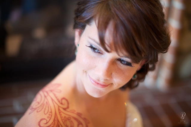 bridal portrait tattoo wedding