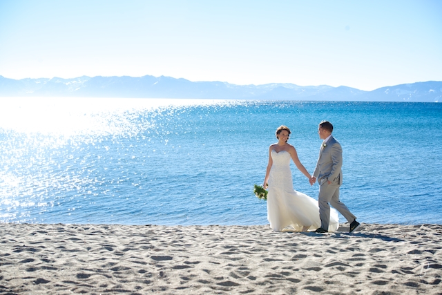 Lake Tahoe beach wedding