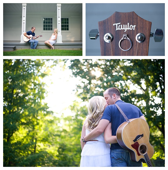 cute engagement session with guitar