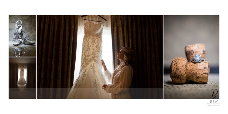 The bride and her wedding dress at the Townsend Hotel