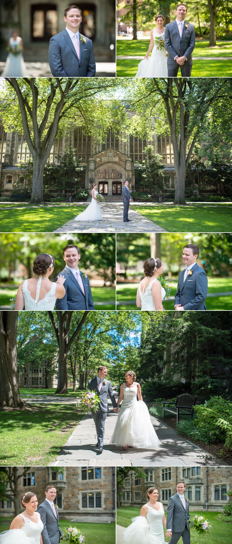 University of Michigan Wedding Law Quad First Look 