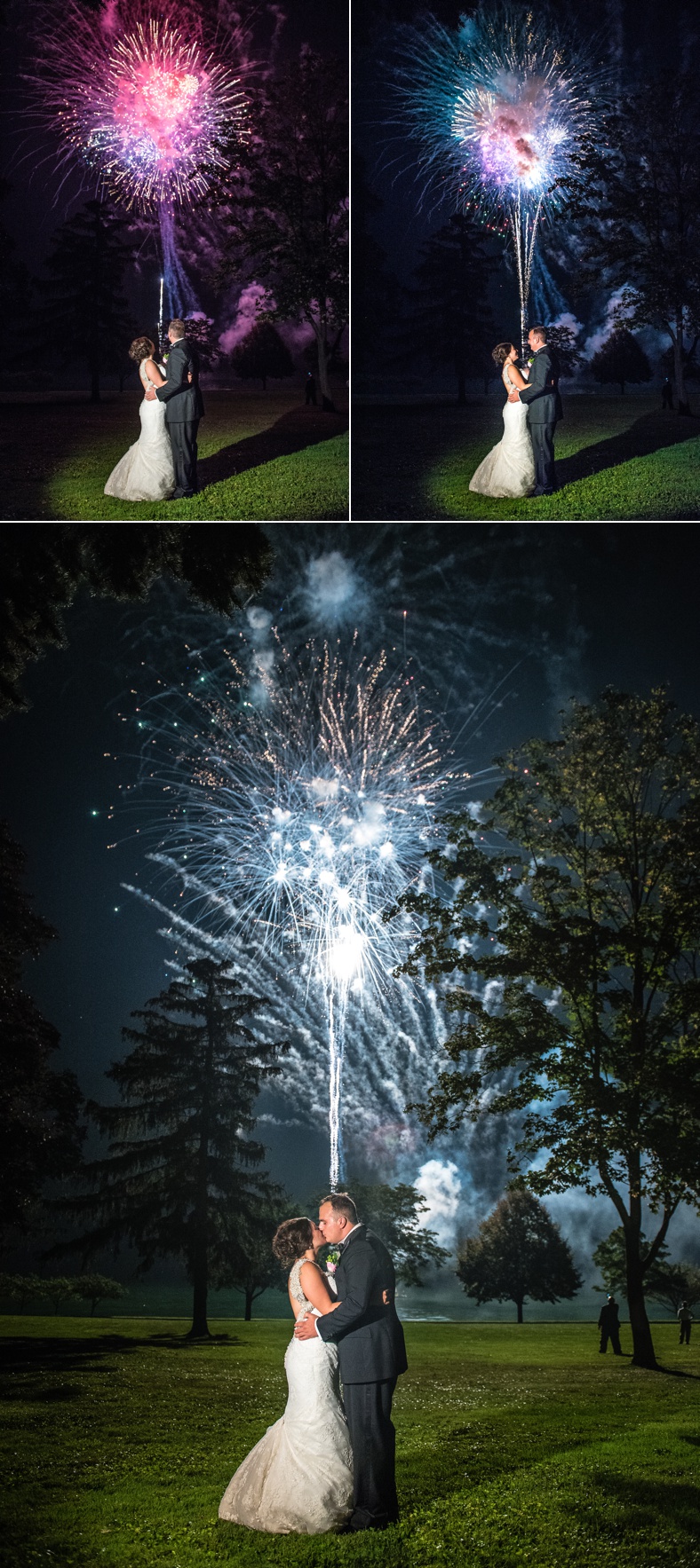 Fireworks at the Grosse Pointe Academy Wedding 