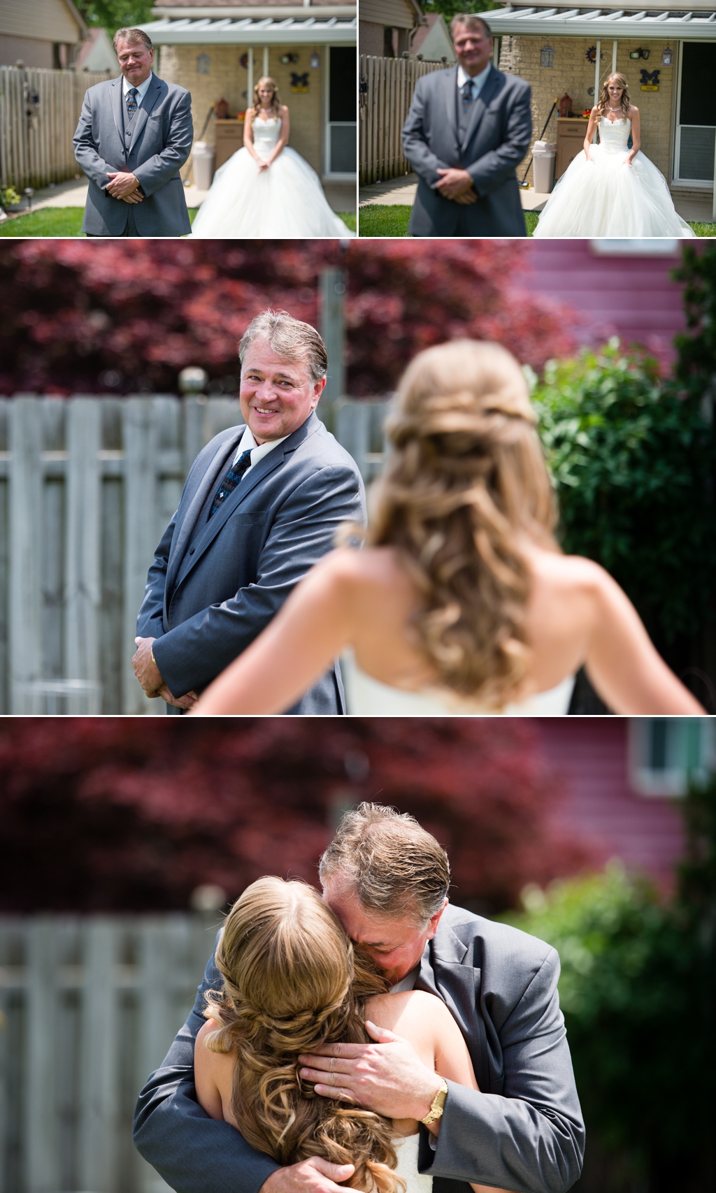 Southfield wedding photographer first look with dad