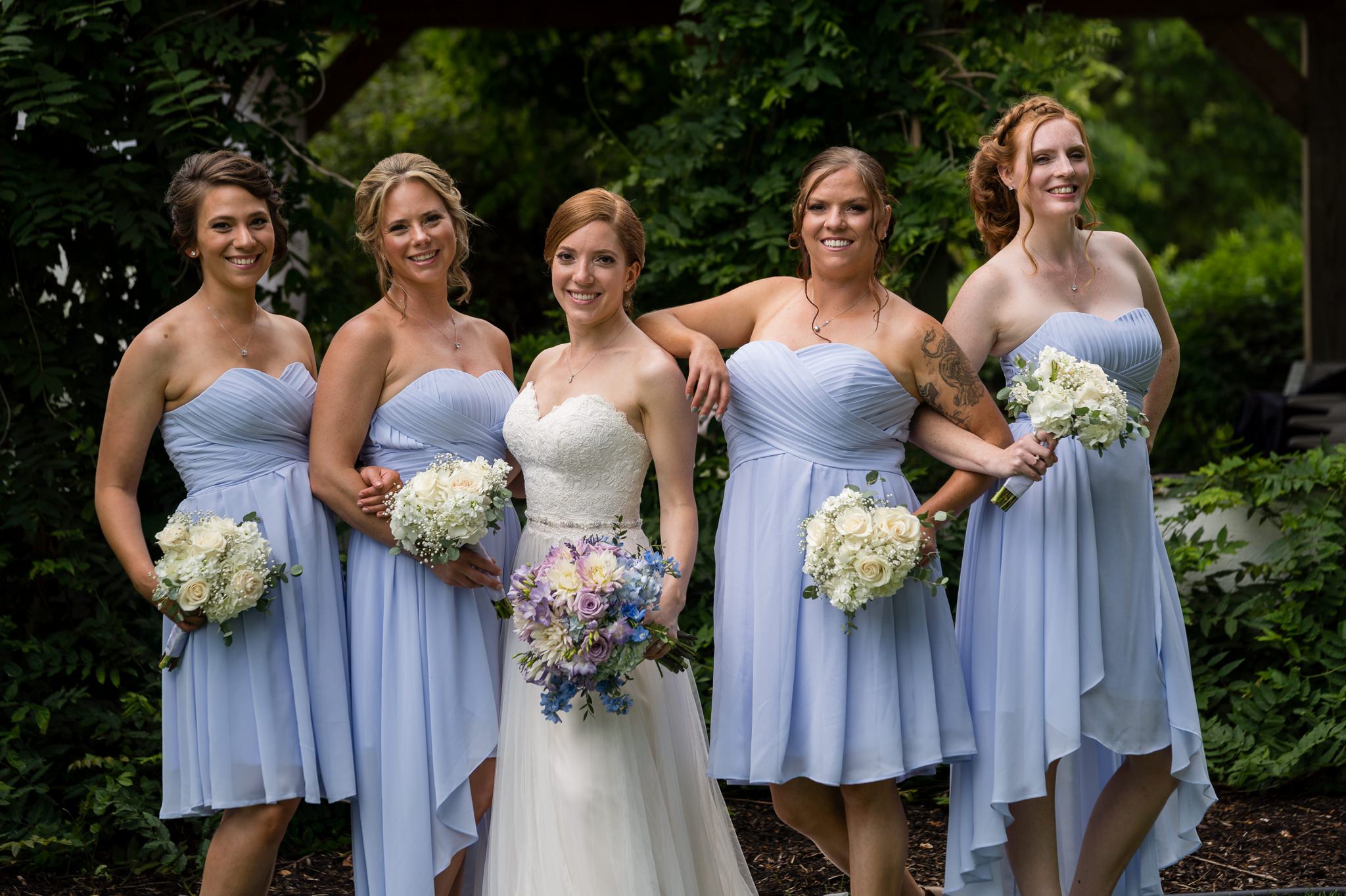 bridesmaids at addison oaks wedding
