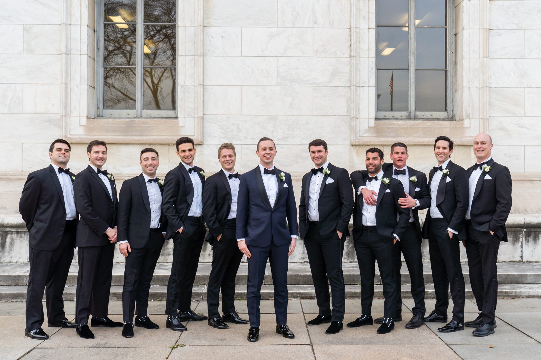 Groomsmen at the Detroit Public Library