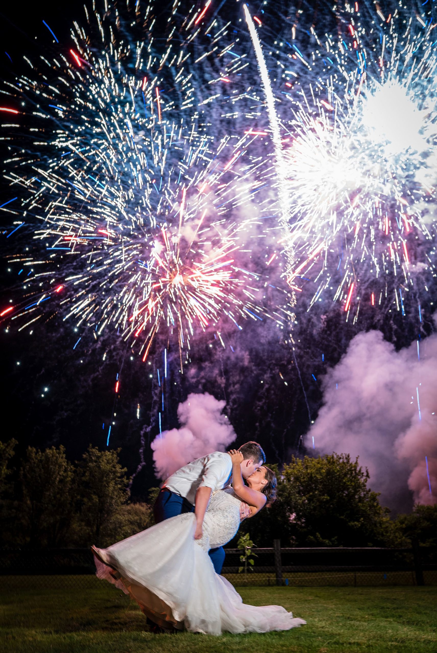 Detroit fireworks wedding