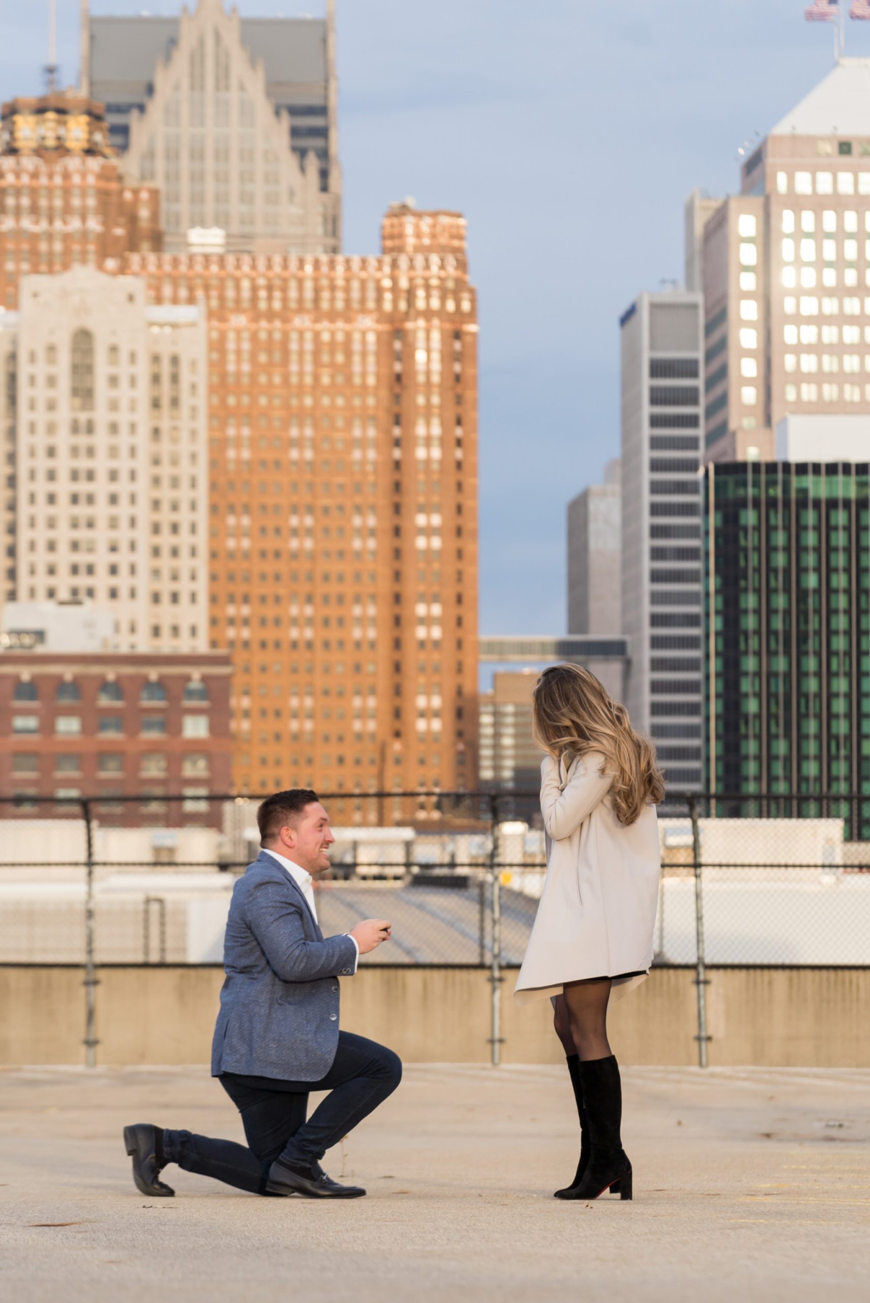 rooftop proposal in Detroit