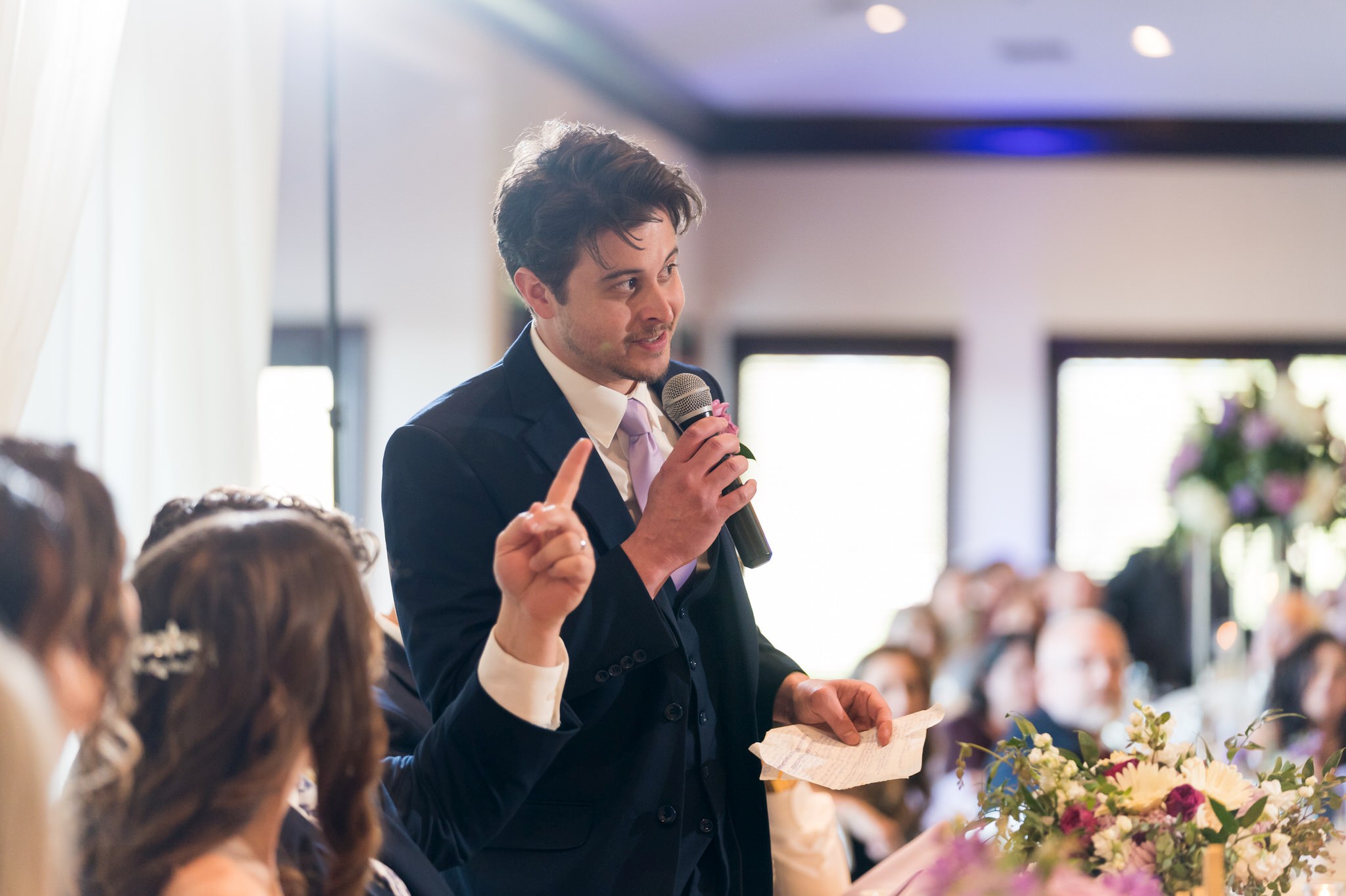 best man gives a speech at Italian American Cultural Society Wedding reception