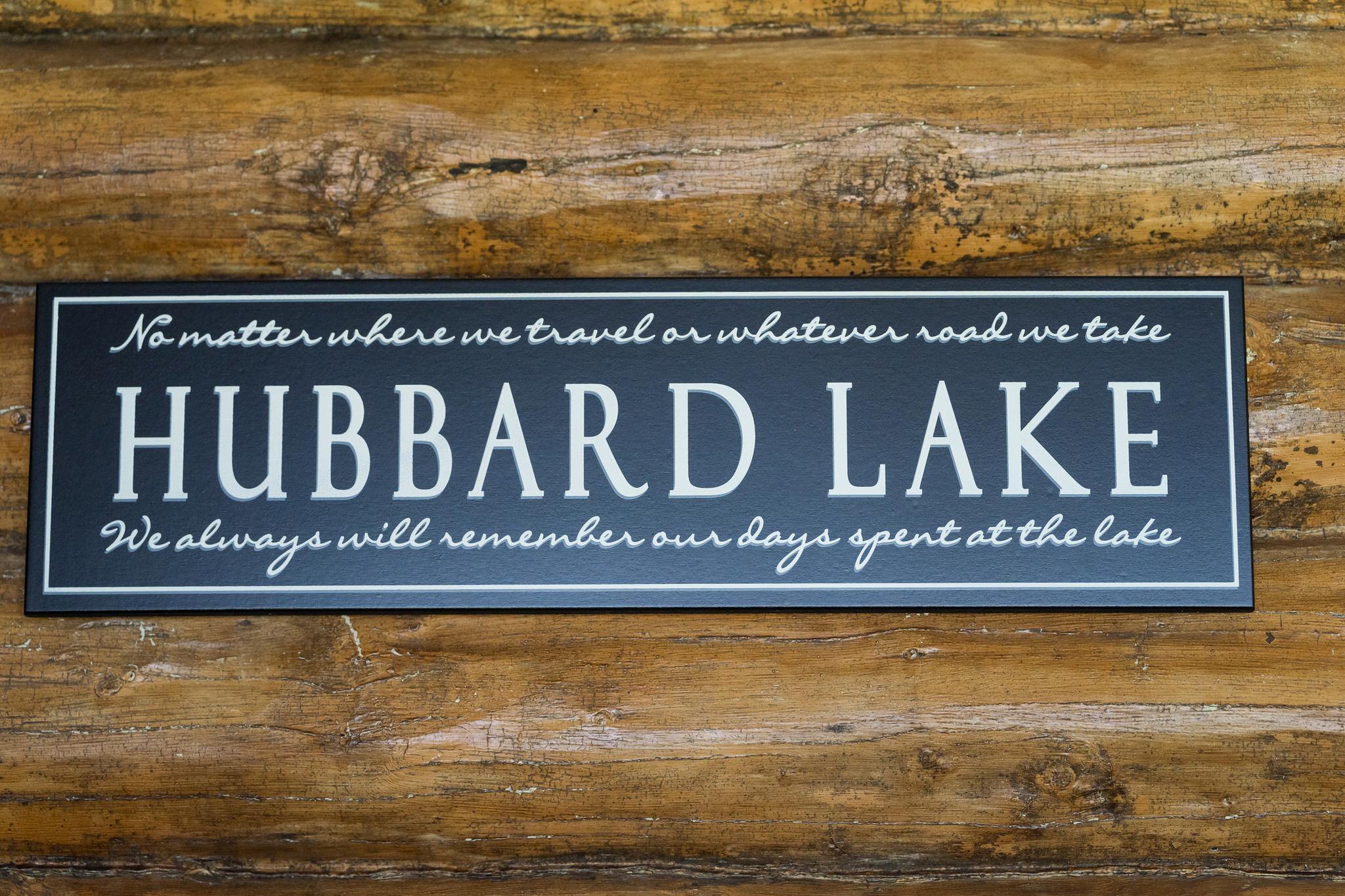 Hubbard lake sign