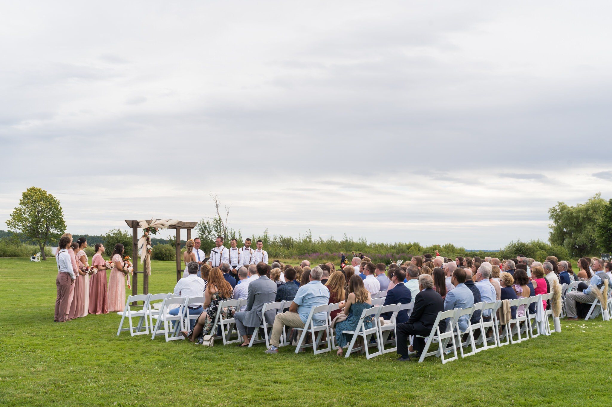An outdoor ceremony space from a Mission Point Resort wedding.