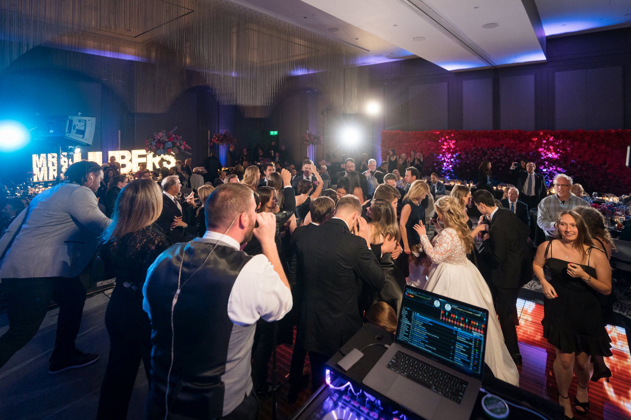 E3 Detroit plays to a packed dance floor at a Daxton Hotel wedding.  