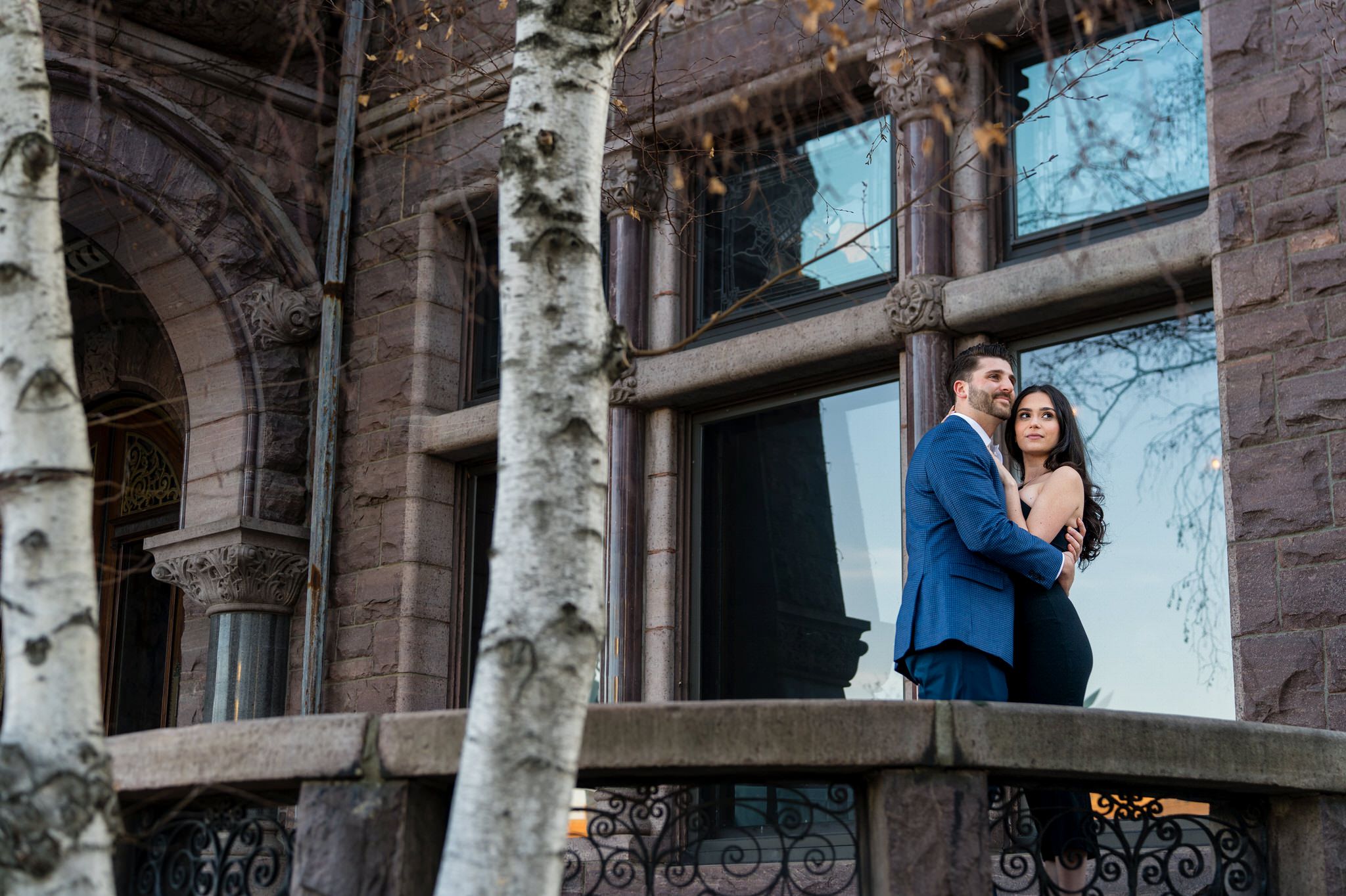 Engagement photos at the Whitney in Detroit