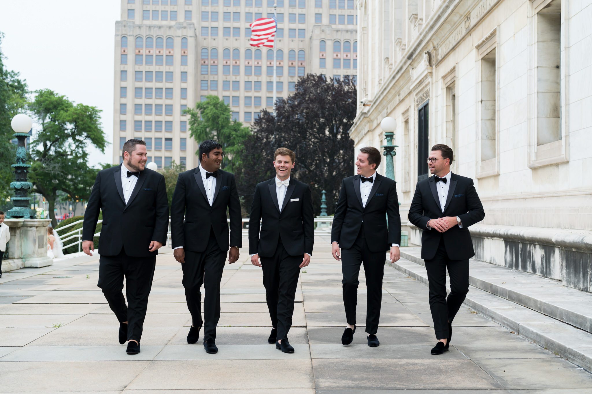 Groomsmen formals at Detroit Public LIbrary