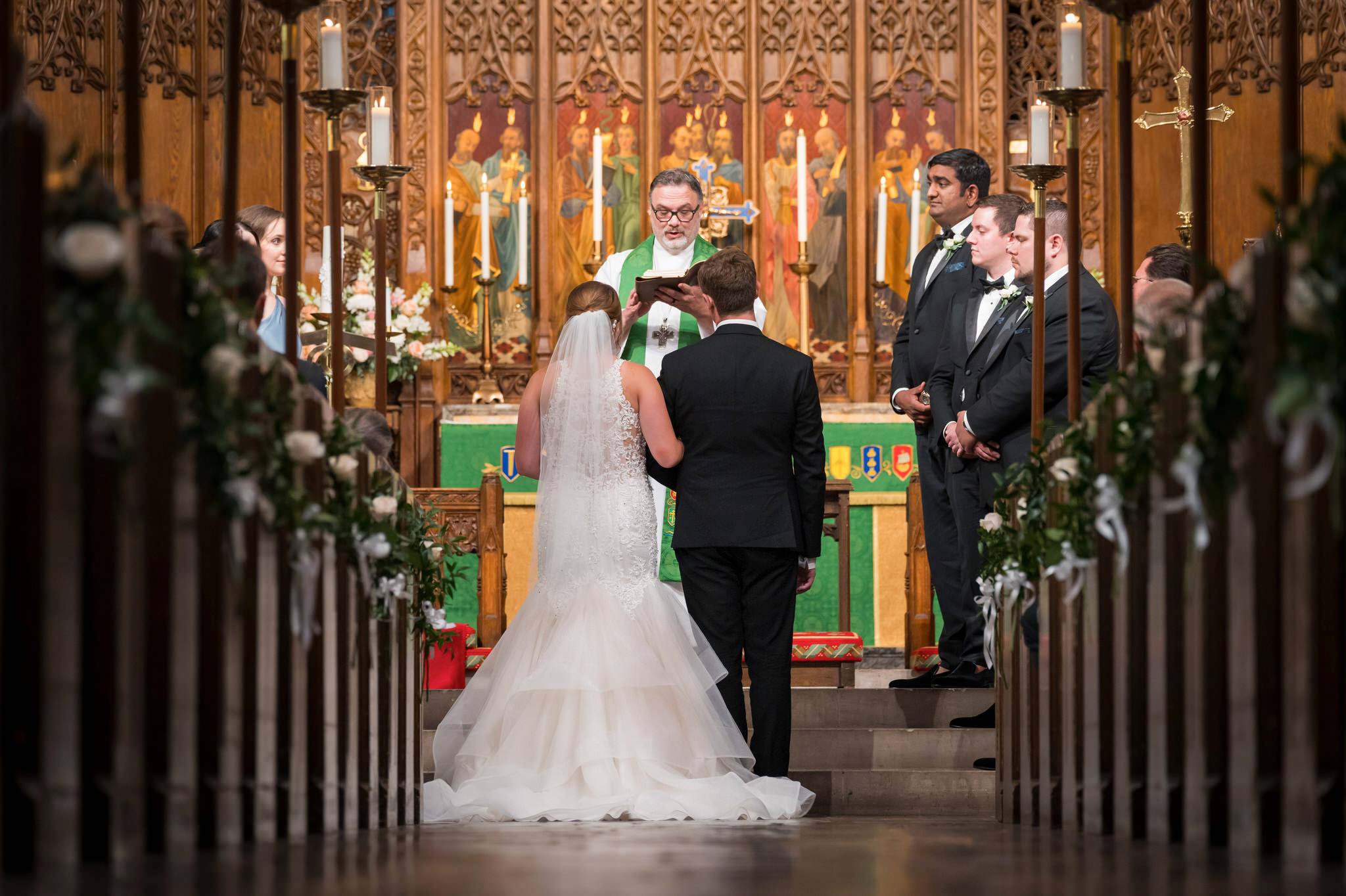 A wedding at Historic Trinity Lutheran Church in Detroit, Michigan.  