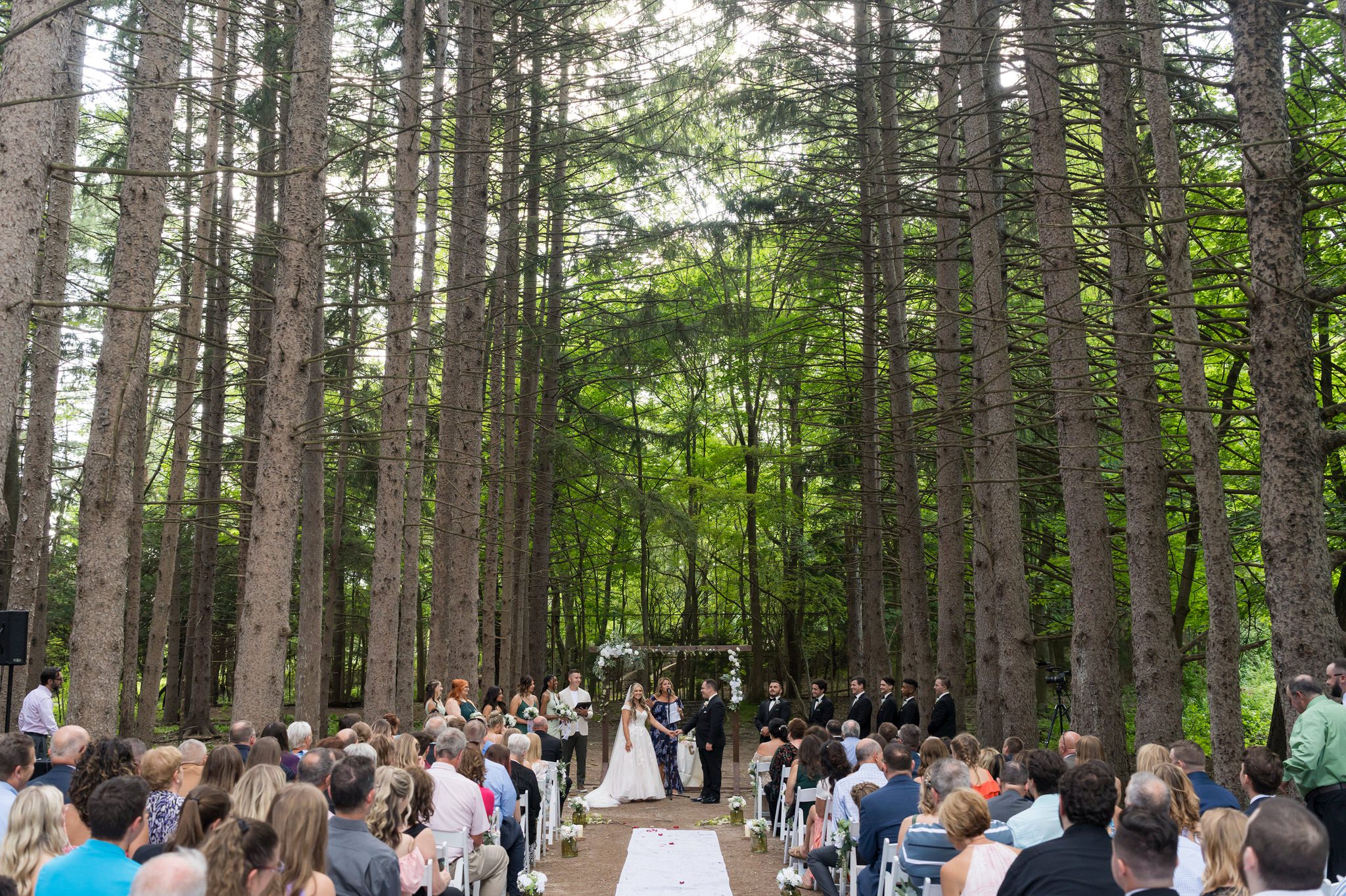 A Stony Creek wedding ceremony in the Pines.   