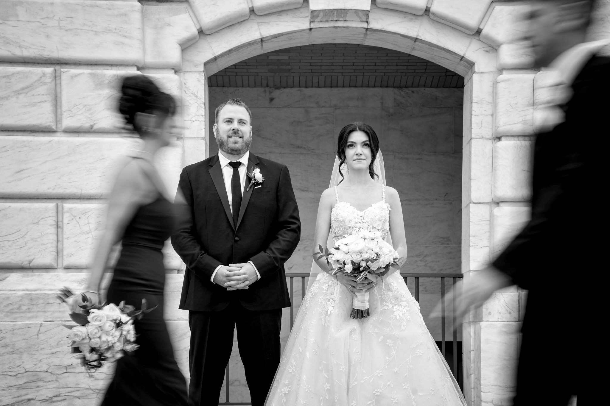 Blurry wedding photo at the DIA.  