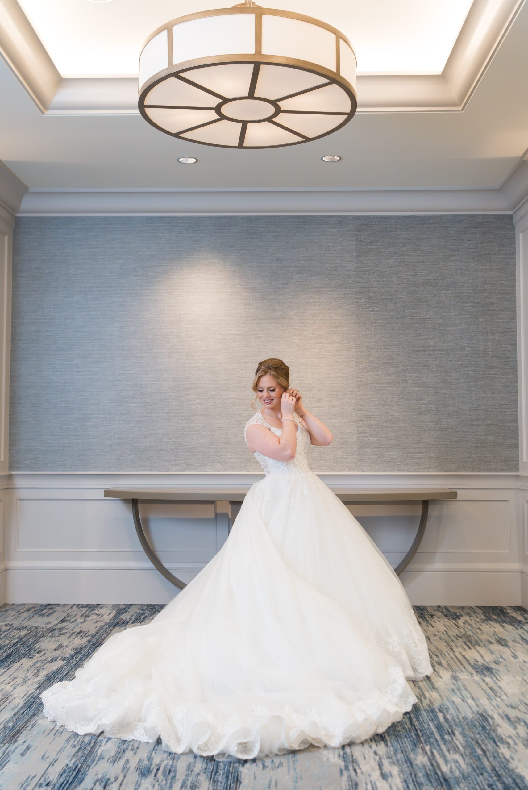 A bride gets ready for her wedding at the Westin Book Cadillac. 