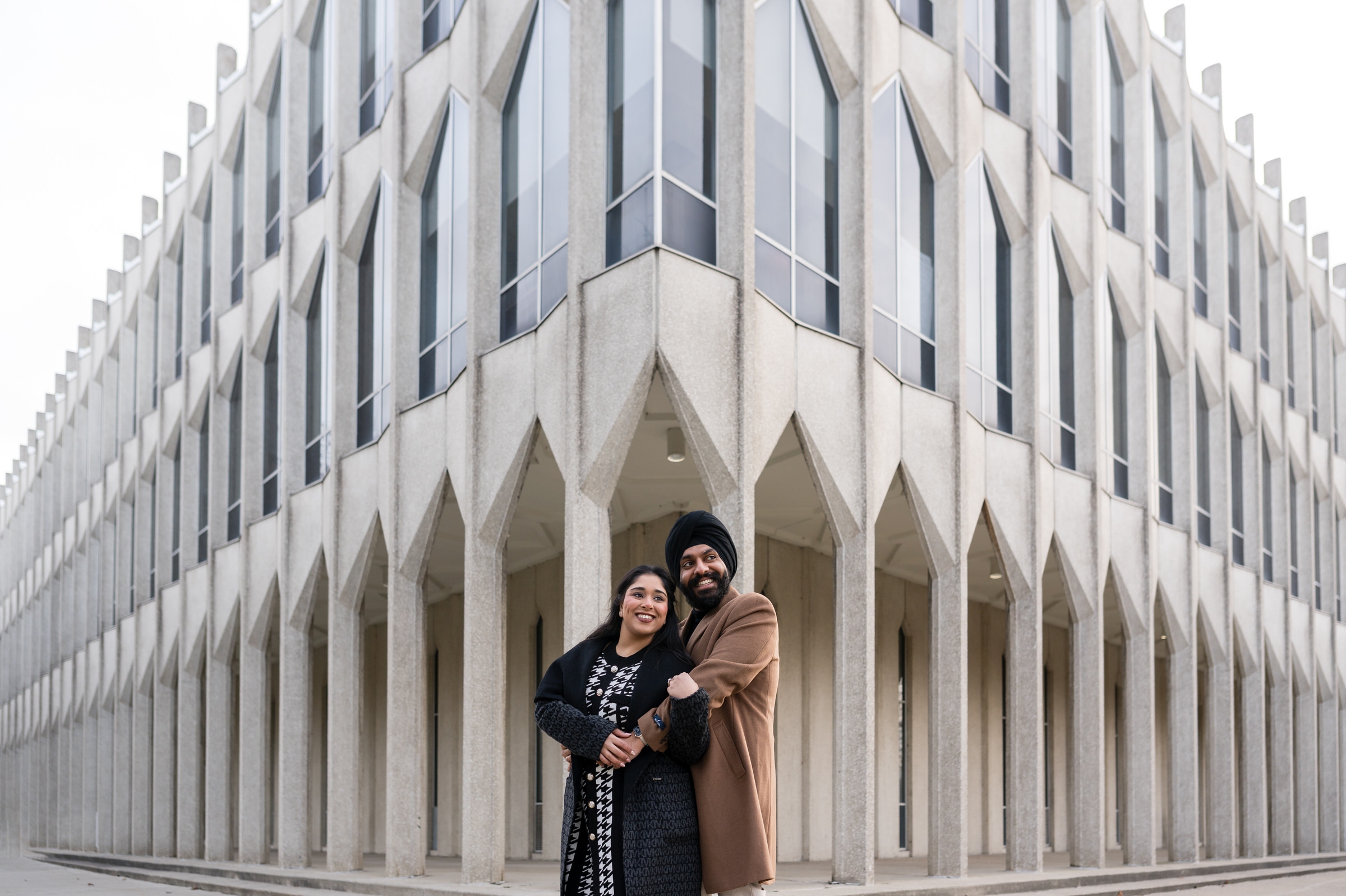A Sikh engagement session on Wayne State's campus.