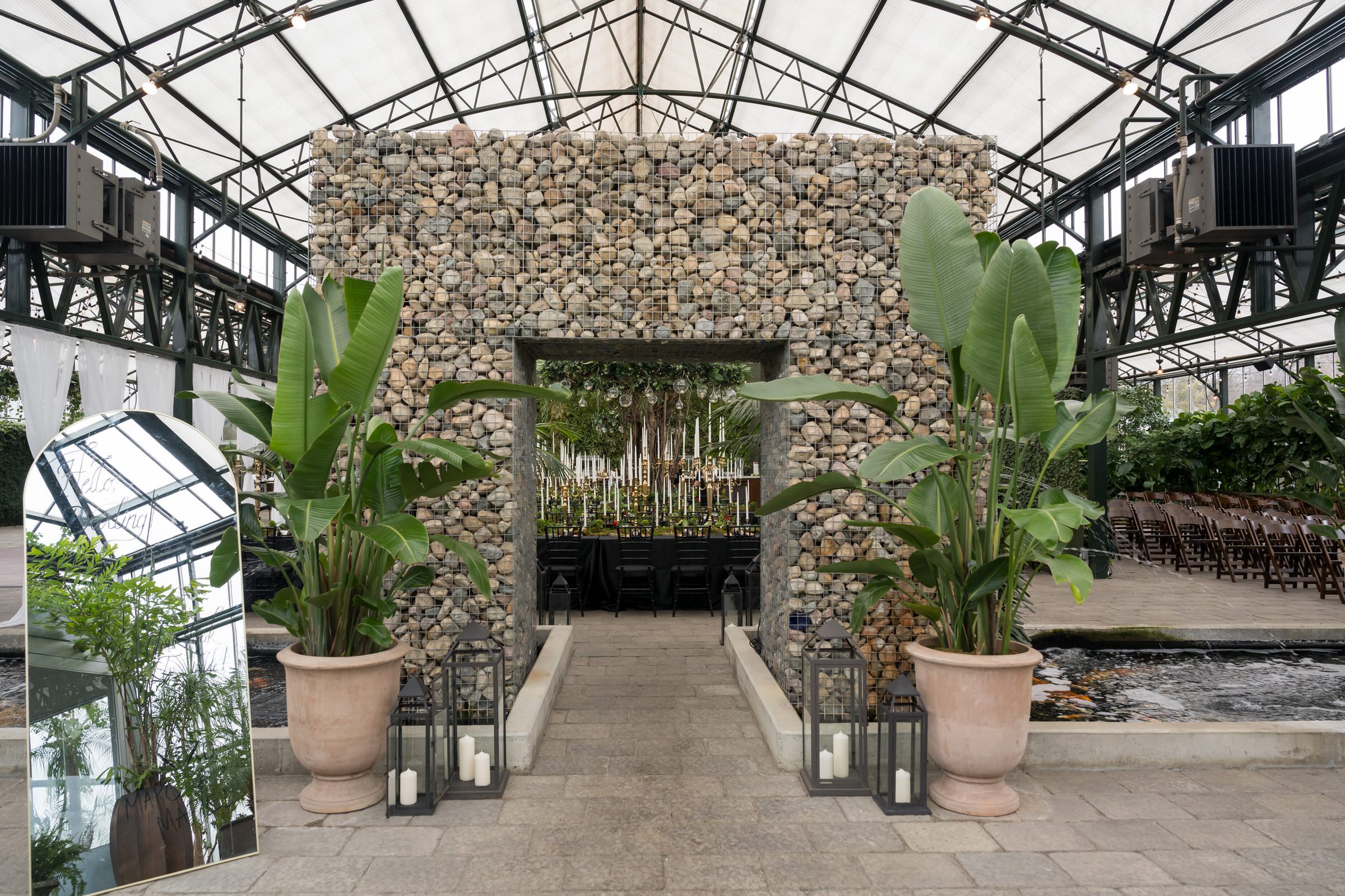 A stone arch at Planterra Conservatory.