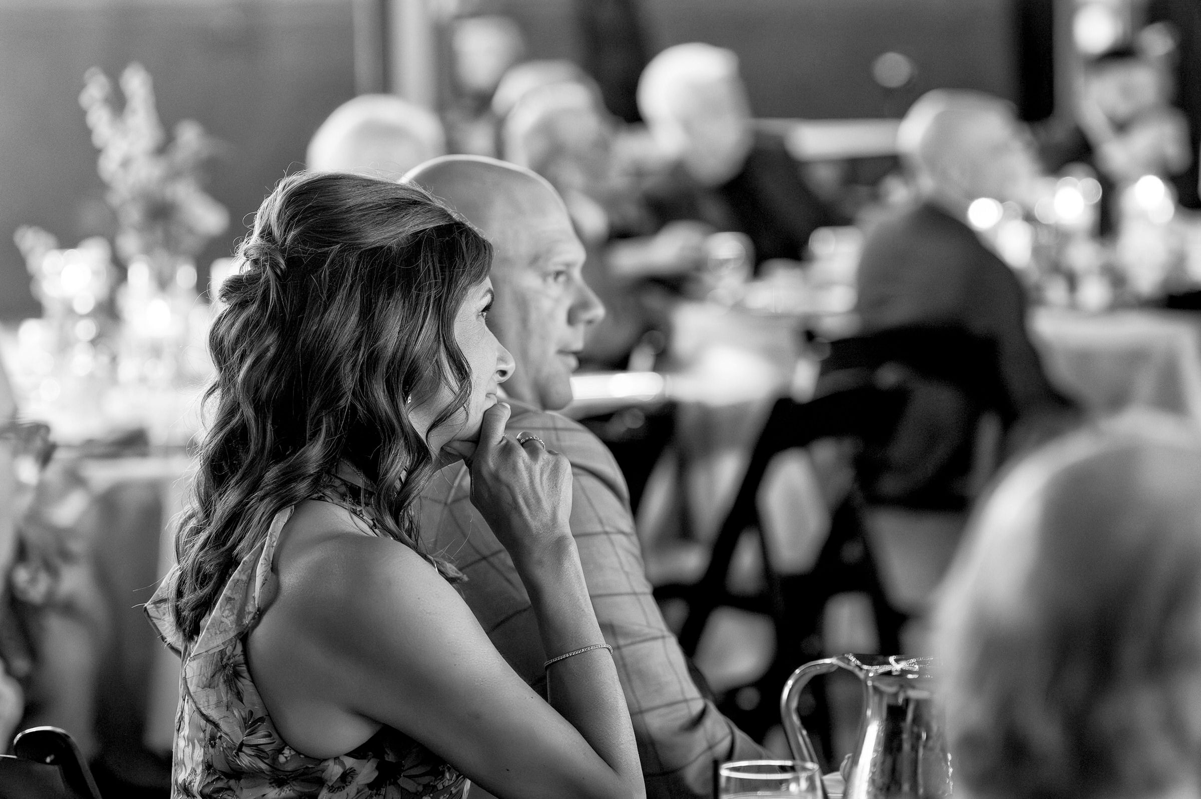 Guest reaction to speeches during Royal Oak Farmers Market wedding 