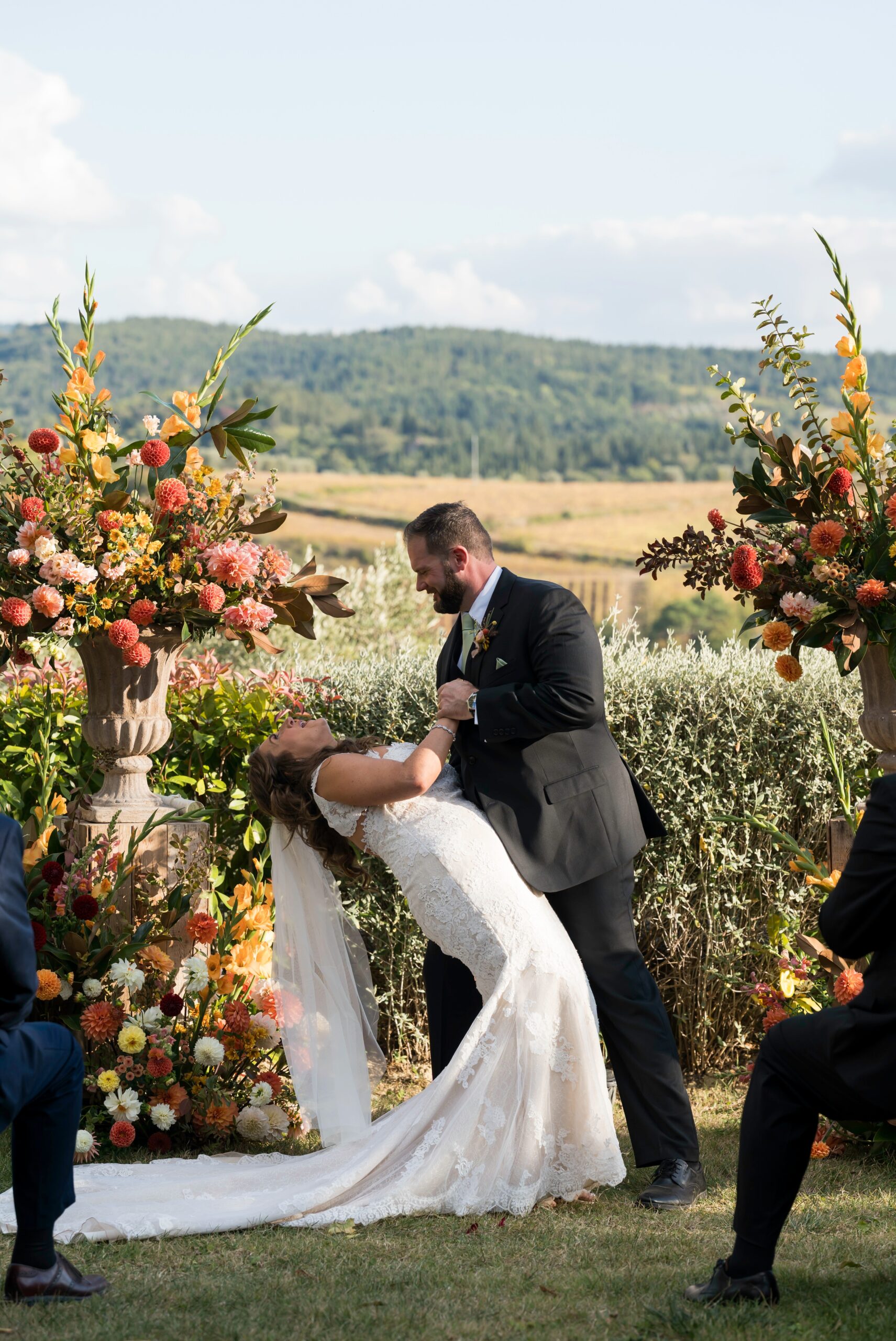 Bride was dipped during Quercia al Poggio wedding