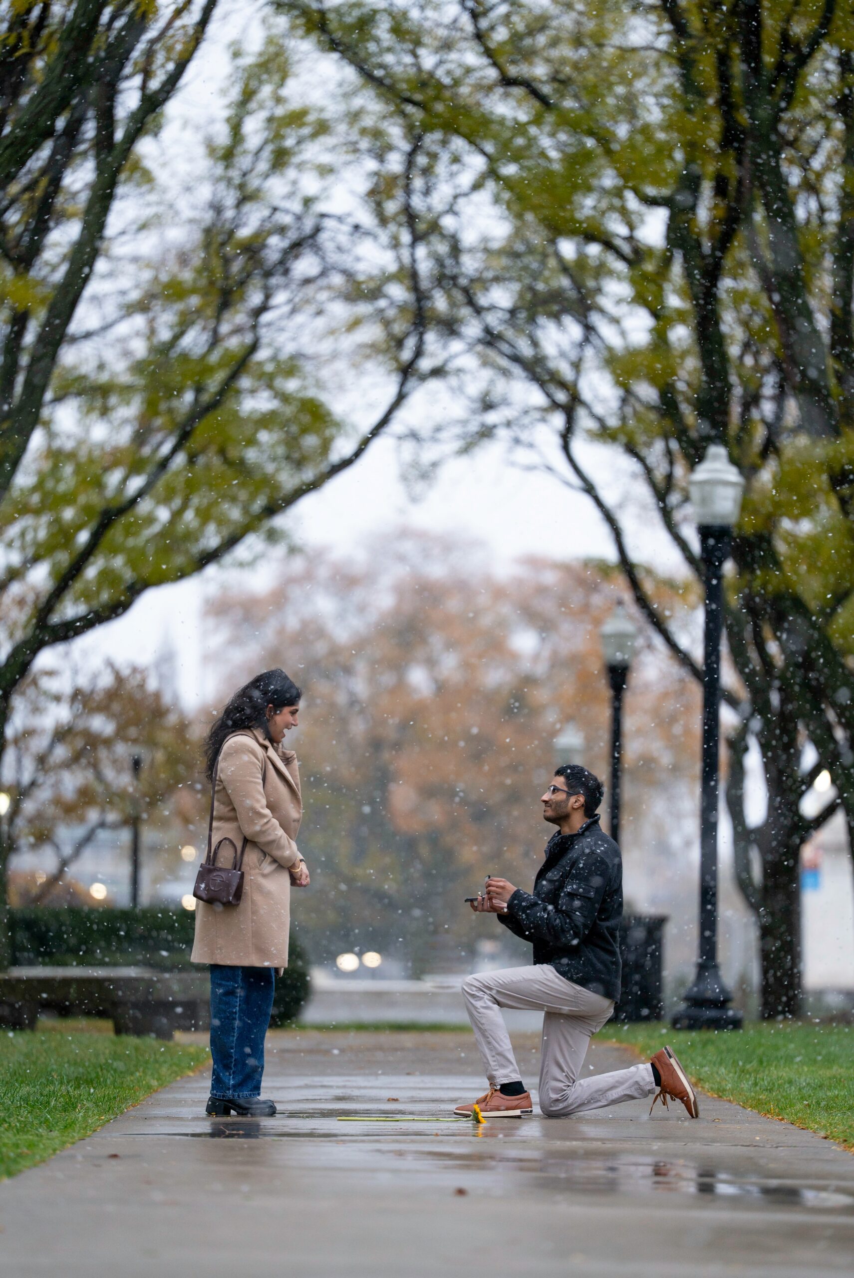Sid takes a knee during snowy surprise DIA proposal