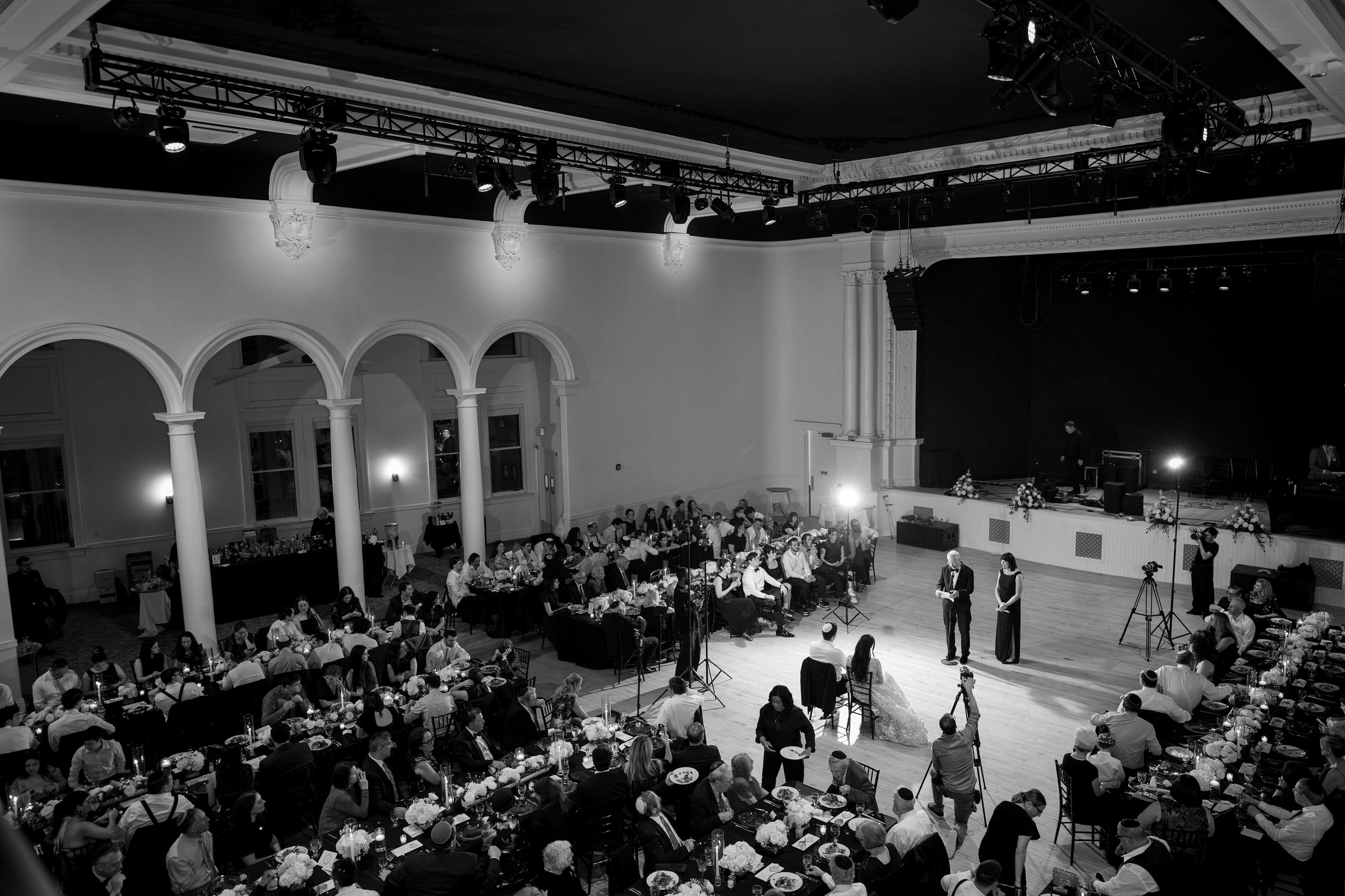 Bride's parents speak during Jewish Wedding at the Harmonie Club