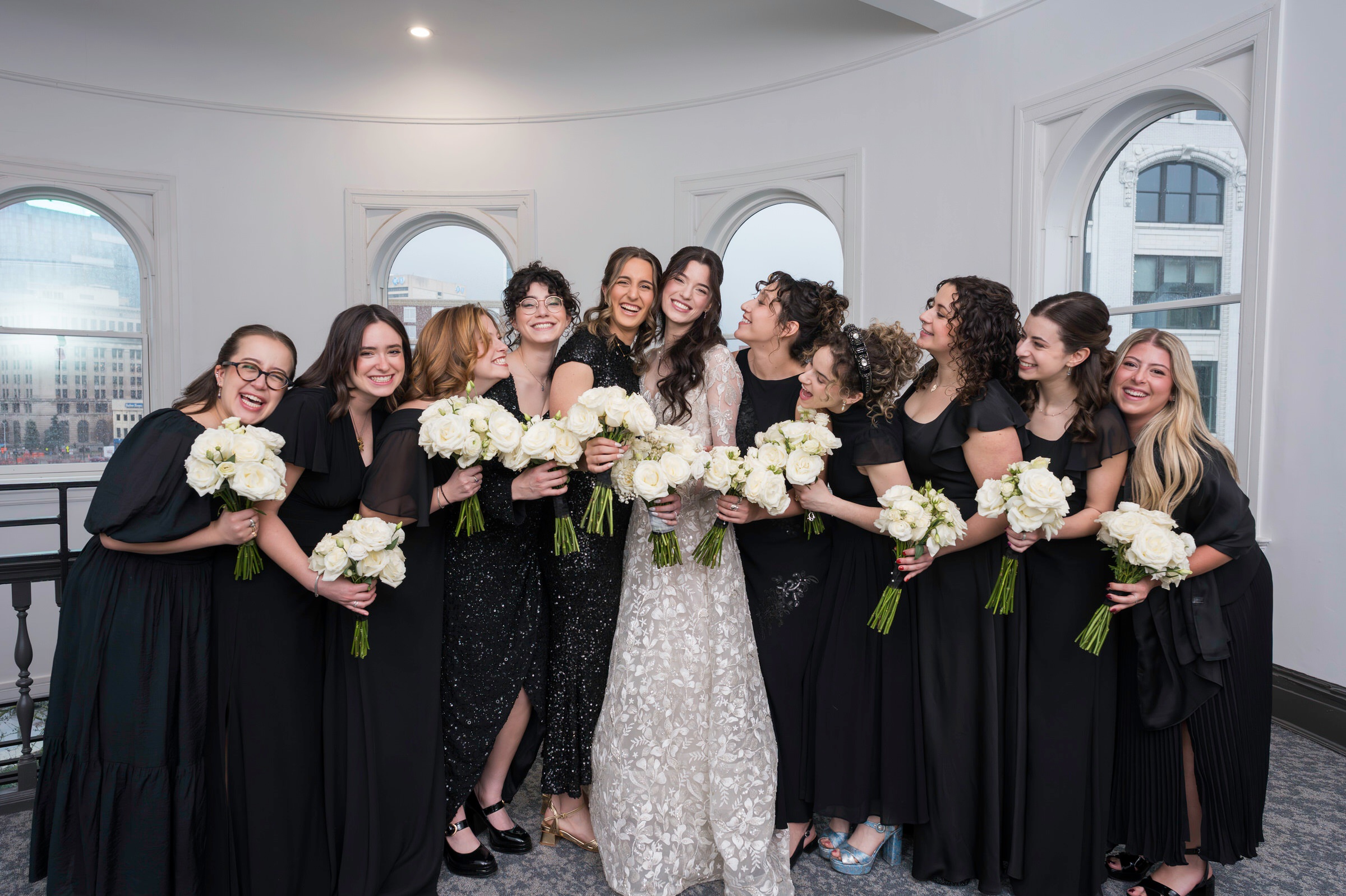 Bridesmaids together at Harmonie Club. 